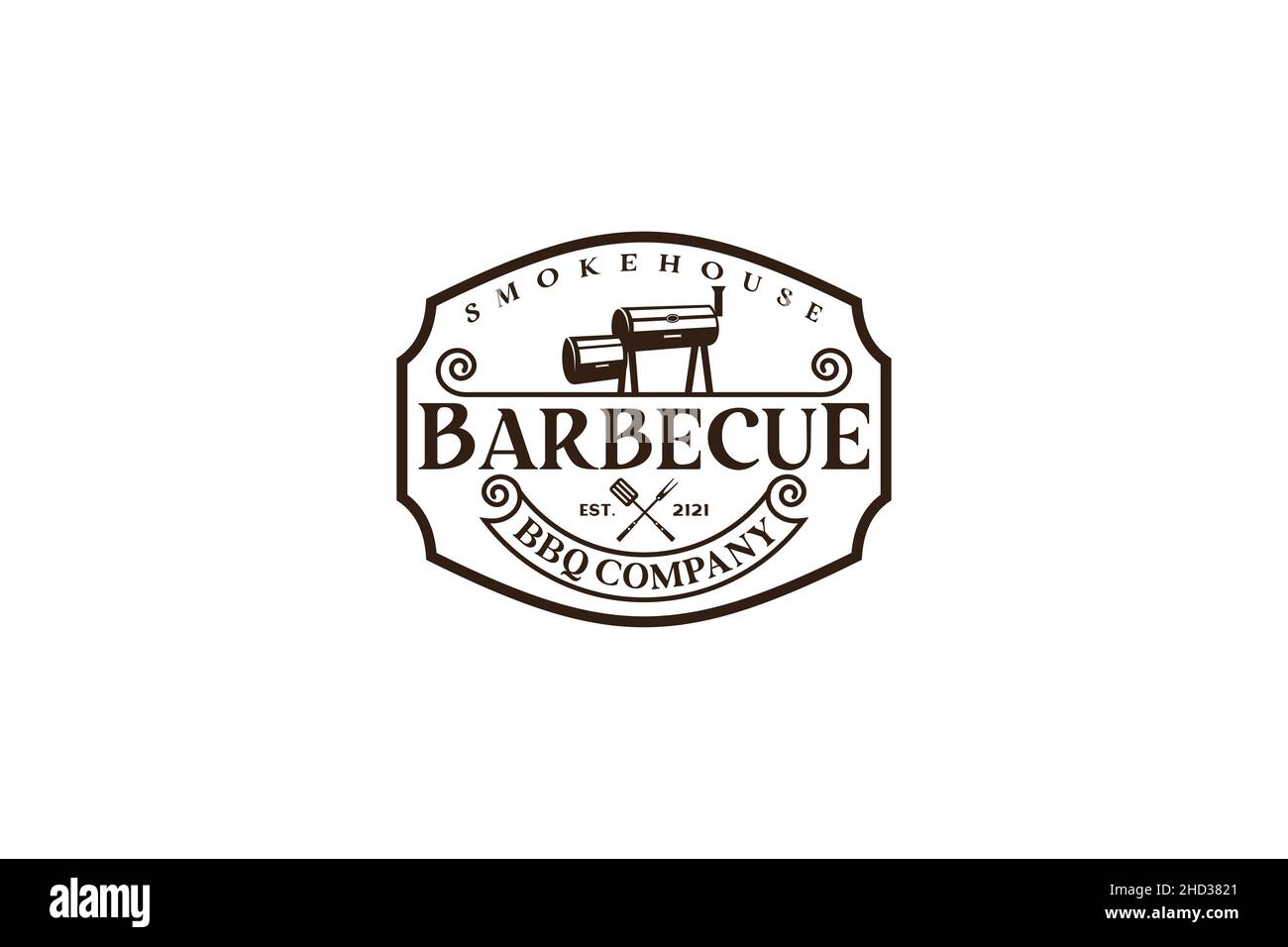 Vintage Retro Rustic BBQ Grill, Barbecue, Barbeque Label Stamp Logo ...