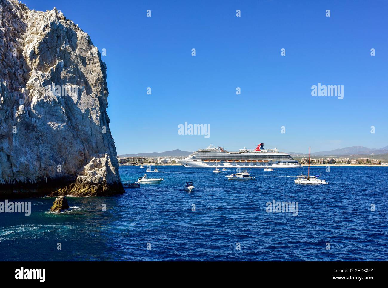 Rock formations near the Cabo Arch at Cabo St Lucas, Mexico Stock Photo