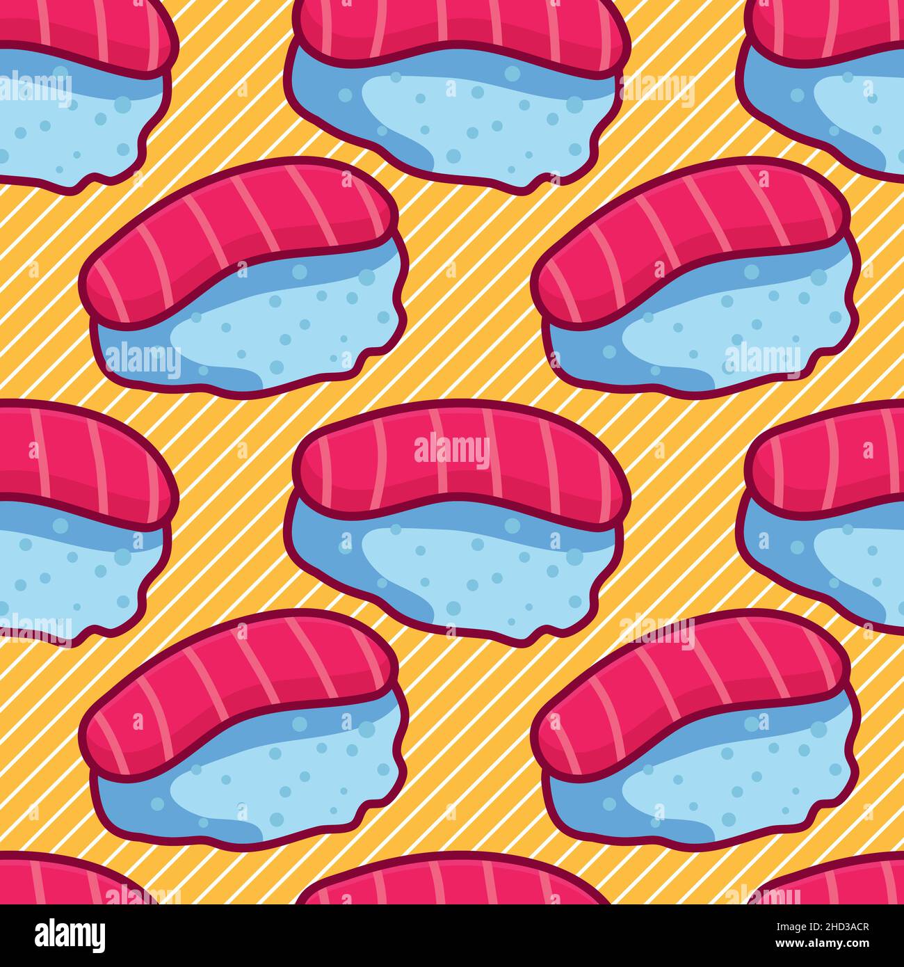sushi food seamless pattern vector illustration Stock Vector