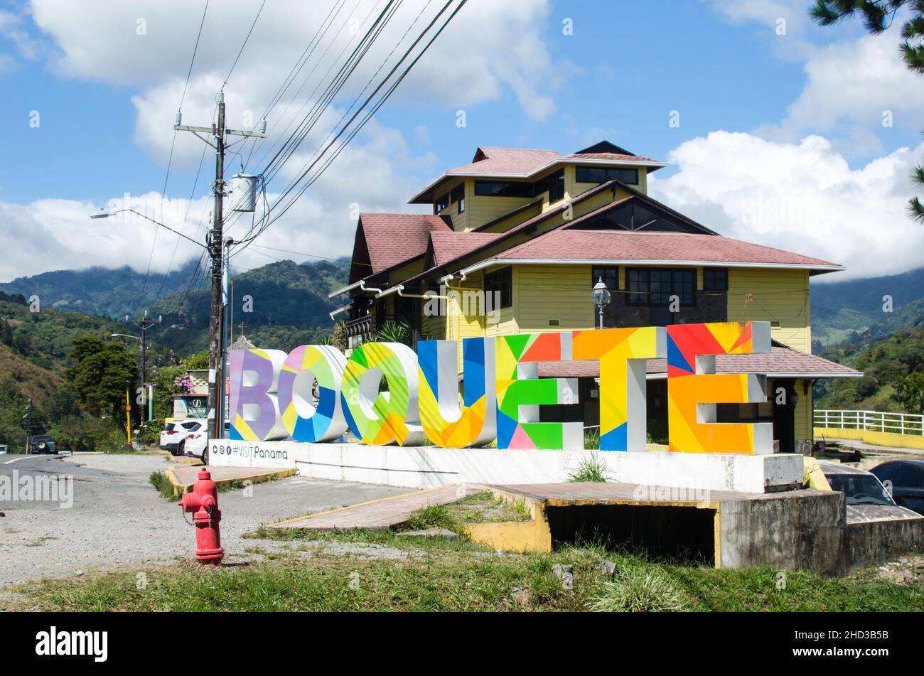 Boquete, a very popular travel destination in Chiriqui, Panama Stock Photo