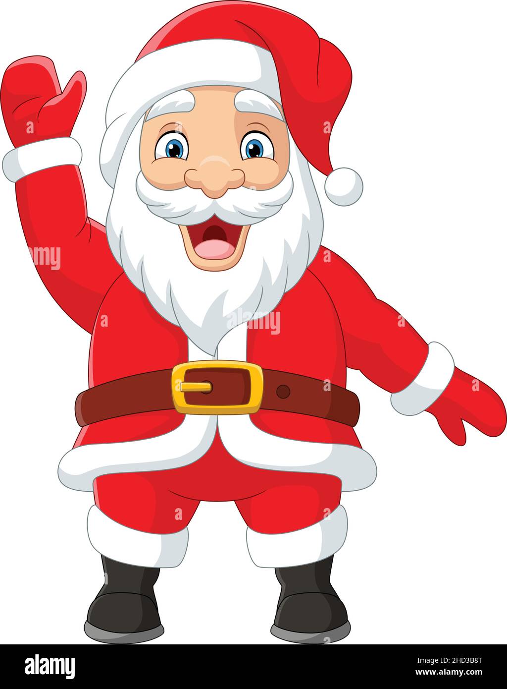 Cartoon happy santa claus waving hand Stock Vector Image & Art - Alamy