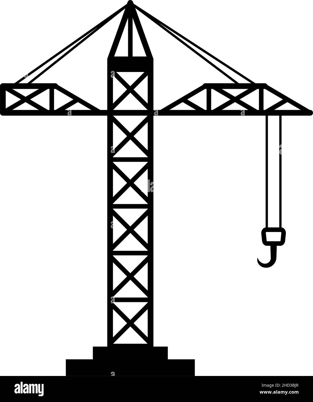 Tower crane isolated flat design Royalty Free Vector Image