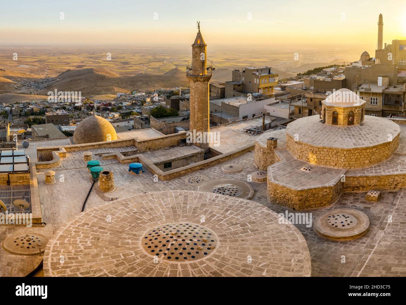 Panorama Old Mardin Town At Sunset In Southeastern Turkey Stock Photo Panorama Old Mardin Town At Sunset In Southeastern Turkey Stock Photo