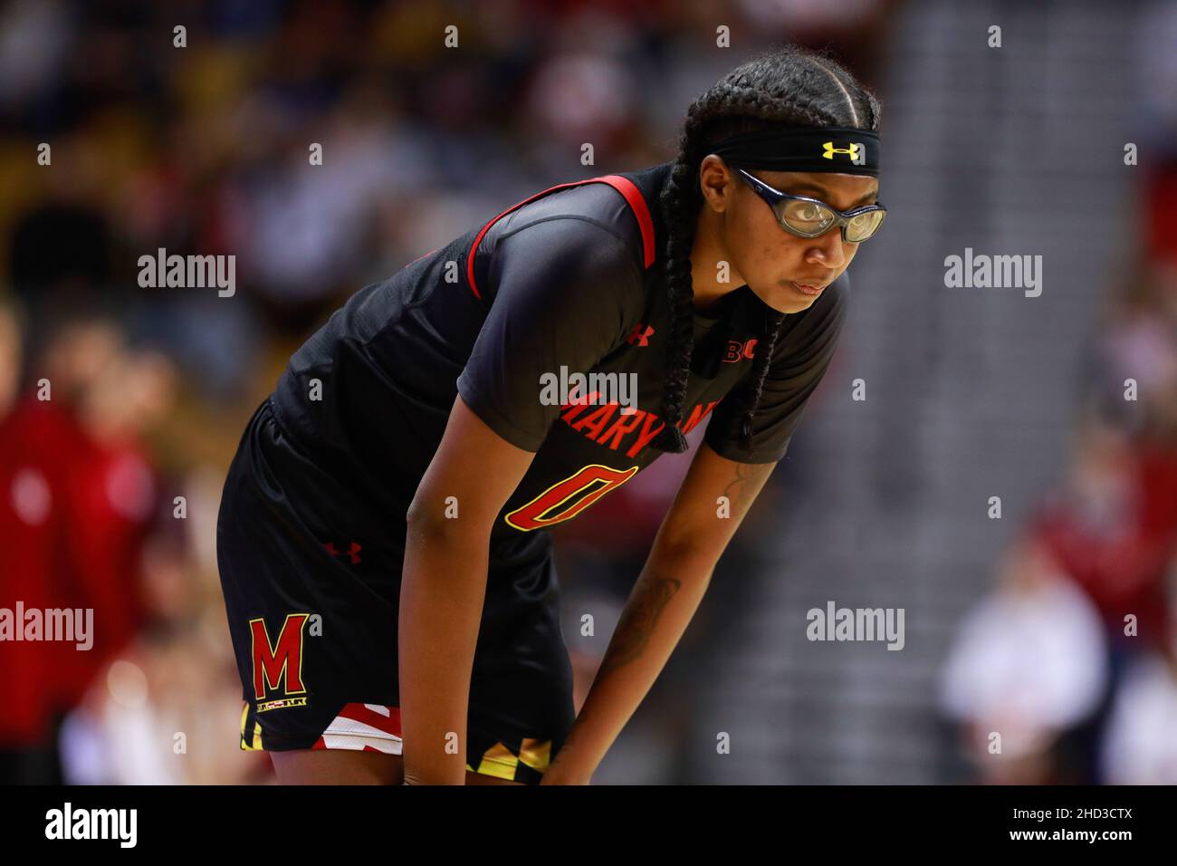 Bloomington, United States. 02nd Jan, 2022. Maryland Terrapins guard Shyanne Sellers (No.0) plays against Indiana University during the National Collegiate Athletic Association (NCAA) women's basketball game in Bloomington. Indiana University beat Maryland 70-63. Credit: SOPA Images Limited/Alamy Live News Stock Photo