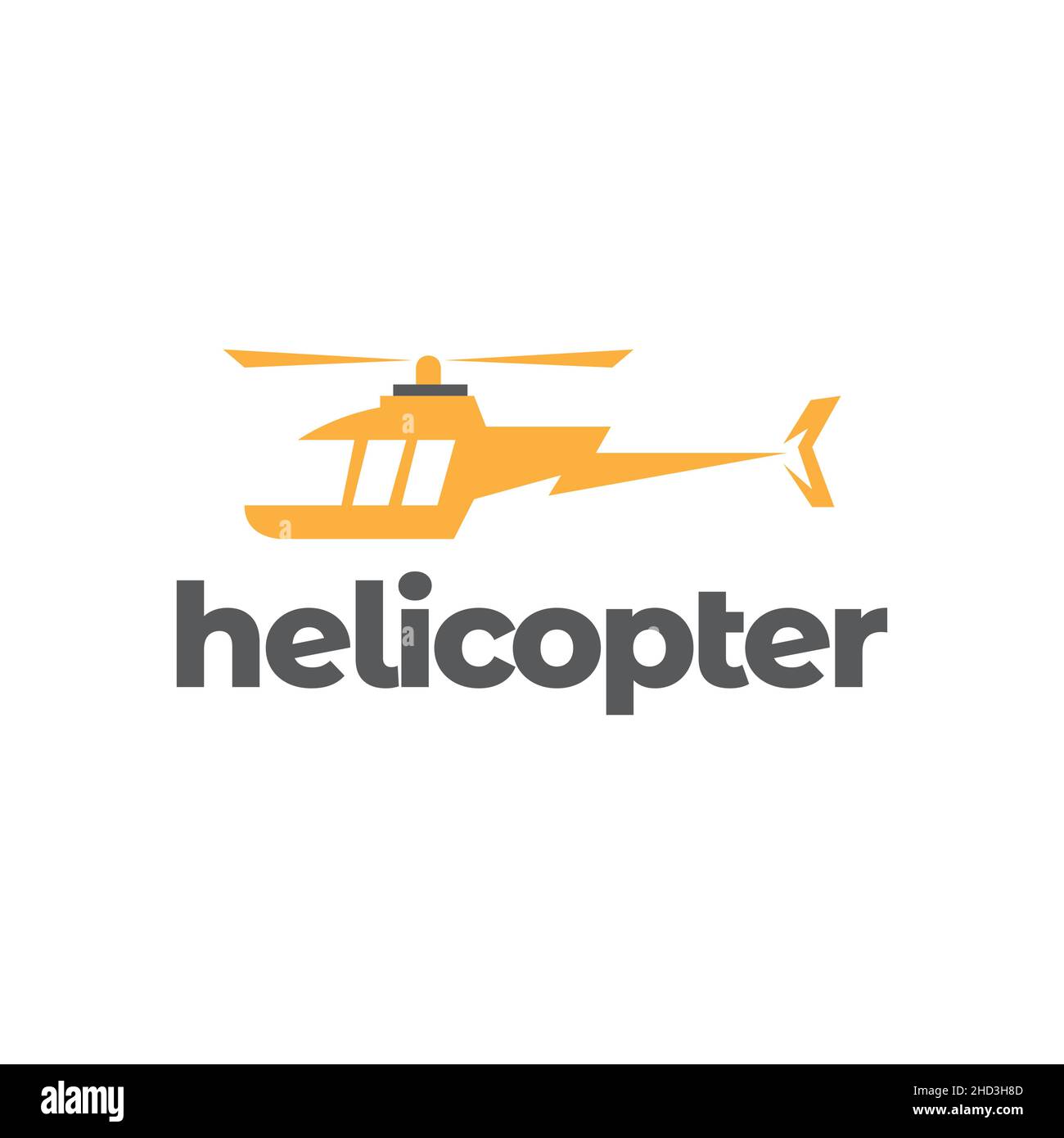helicopter with thunderbolt logo design vector graphic symbol icon sign illustration creative idea Stock Vector