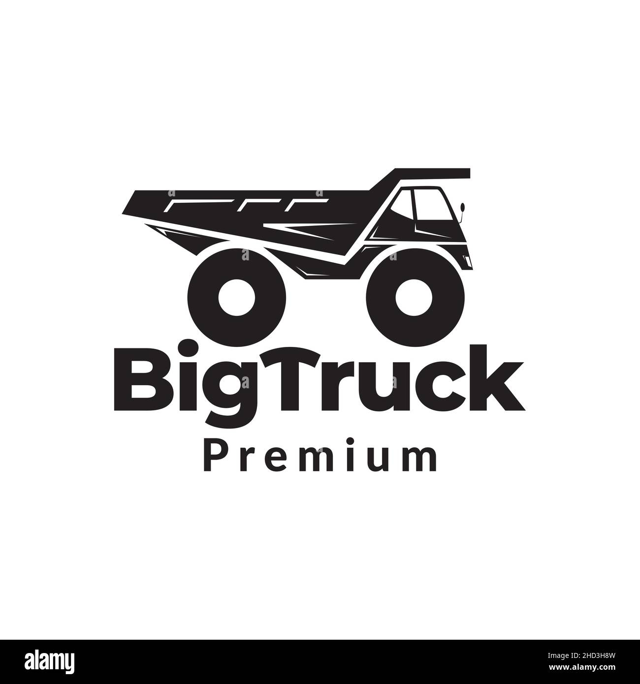 black big truck mining logo design vector graphic symbol icon sign illustration creative idea Stock Vector
