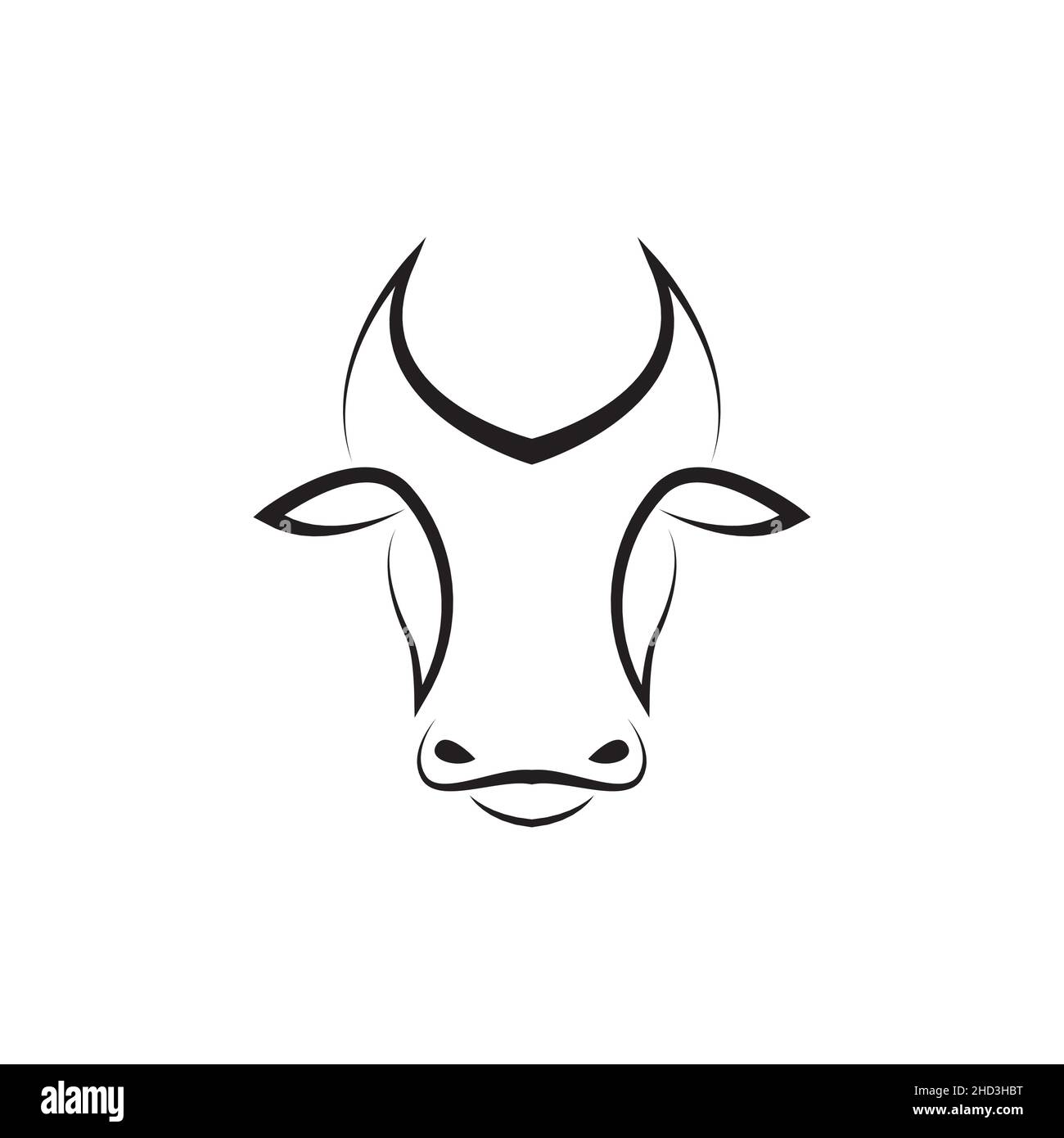 modern head cow minimal logo design vector graphic symbol icon sign ...