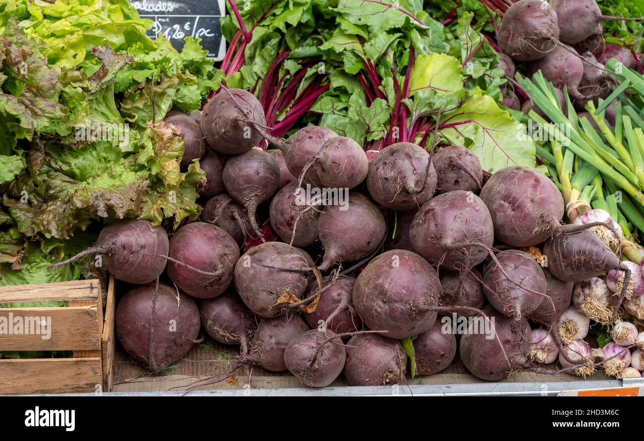 the beets in a french market , France Stock Photo Alamy