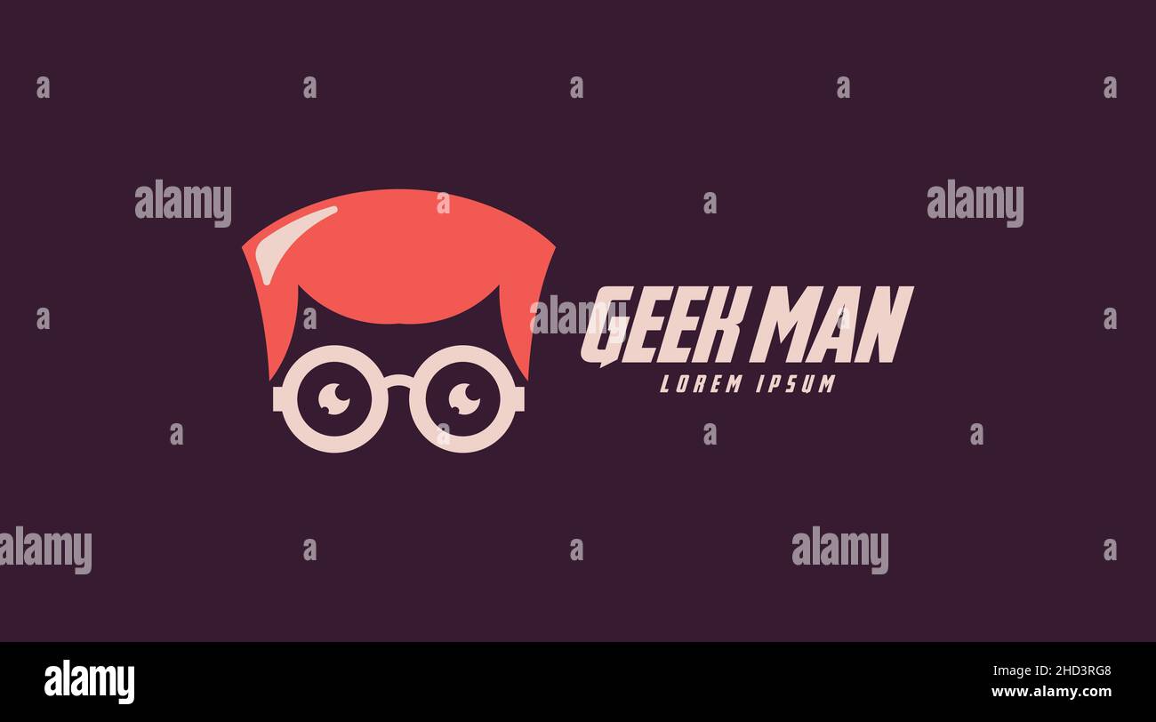 Creative and Unique Geek Logo Concept. Geek People Logo Template Stock Vector