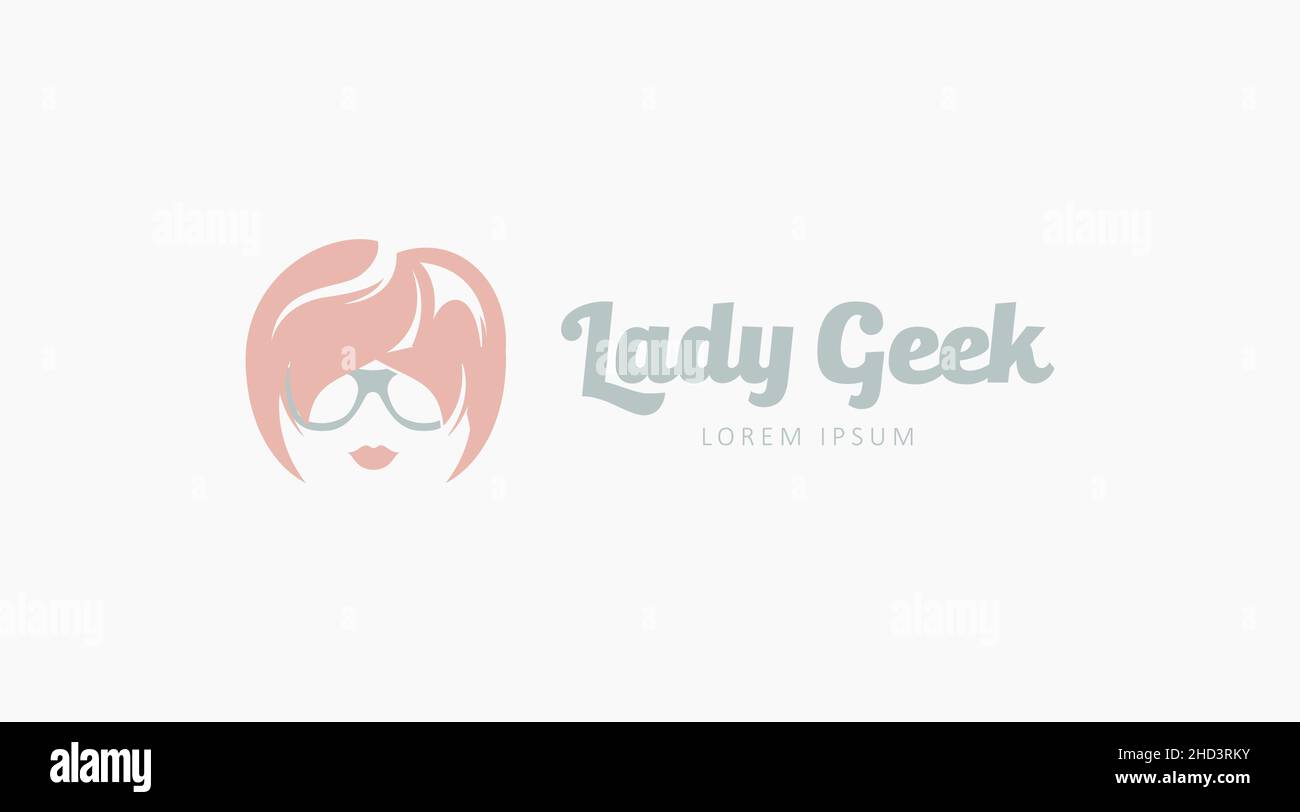 Creative and Unique Geek Logo Concept. Geek People Logo Template Stock Vector