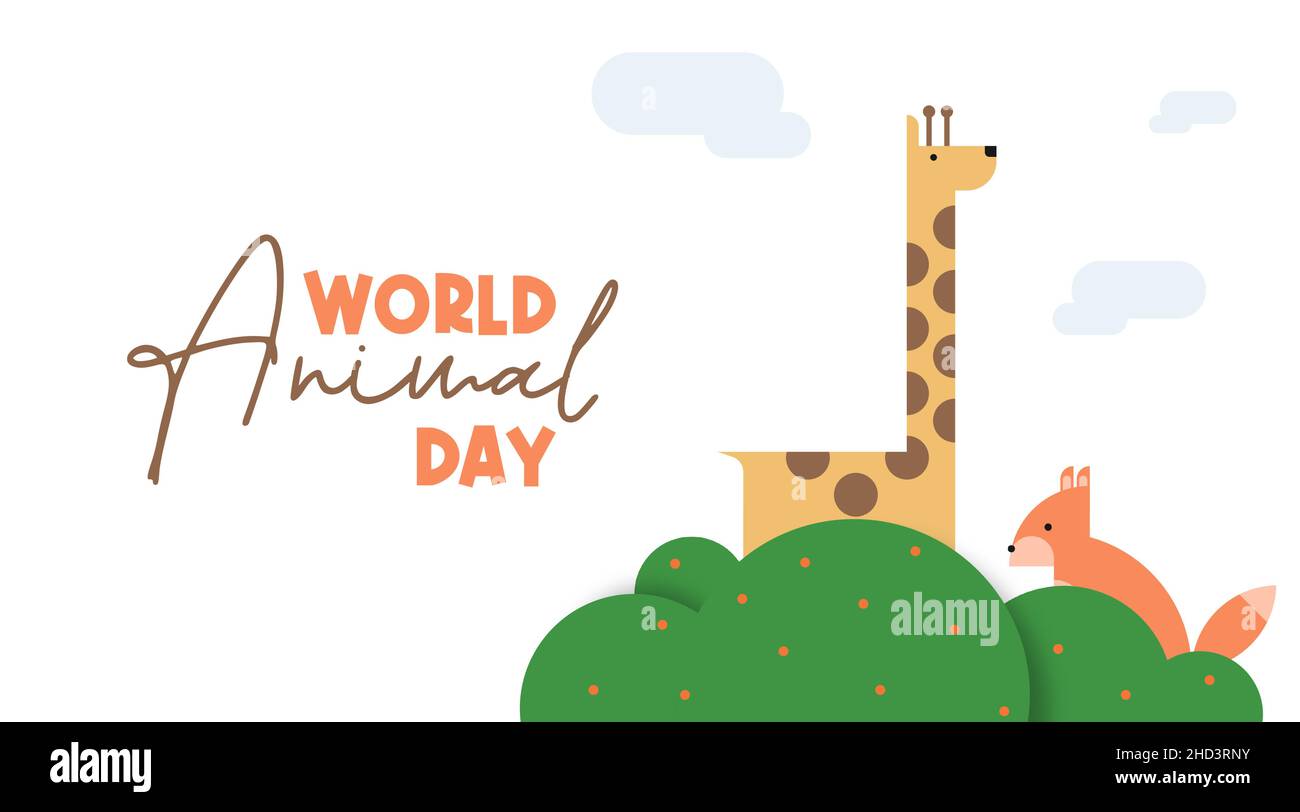 World animal day background illustration vector Stock Vector
