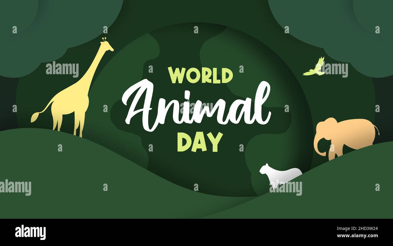 World animal day background illustration vector Stock Vector
