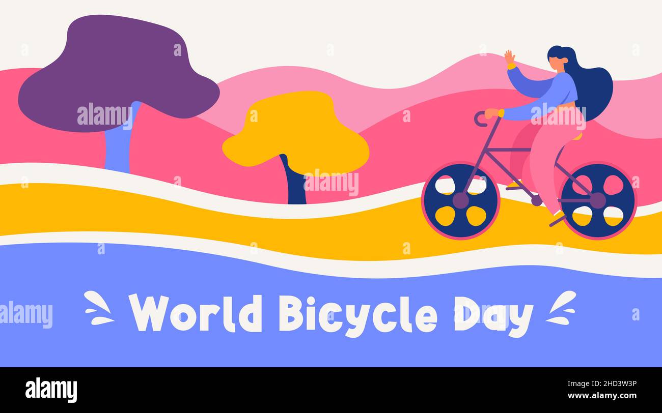 World bicycle day background illustration vector Stock Vector Image