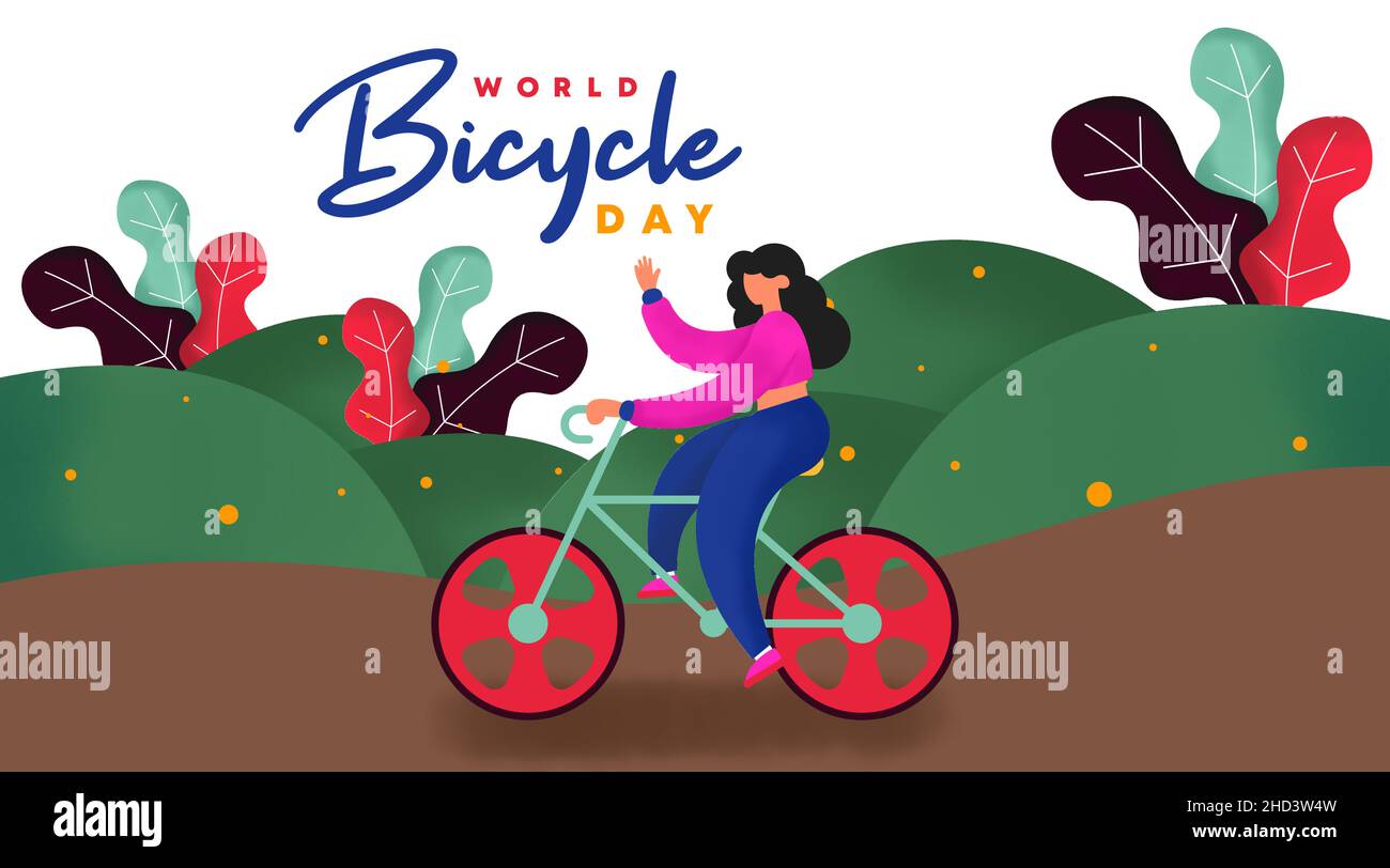 World bicycle day background illustration vector. Stock Vector