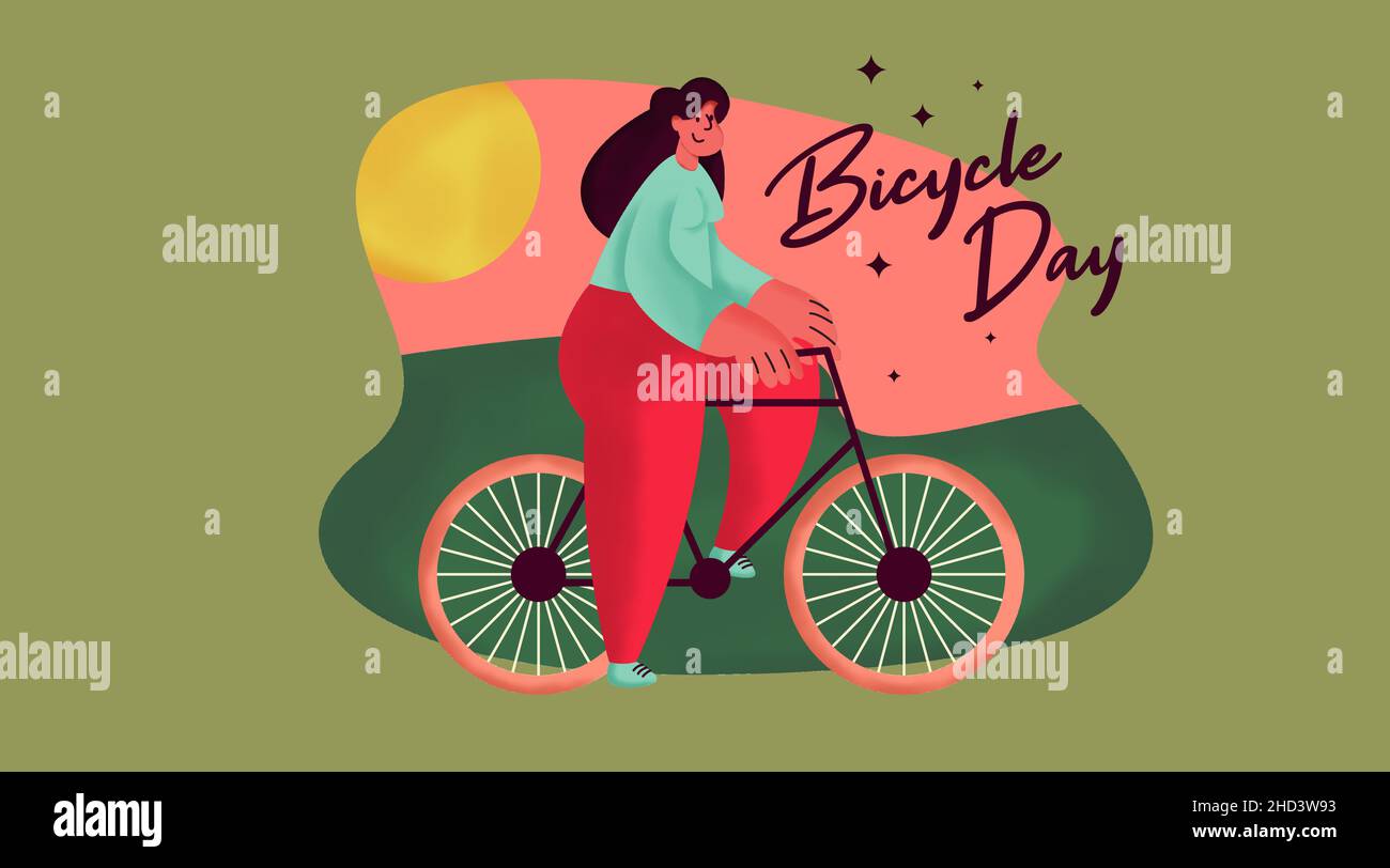 World bicycle day background illustration vector. Stock Vector