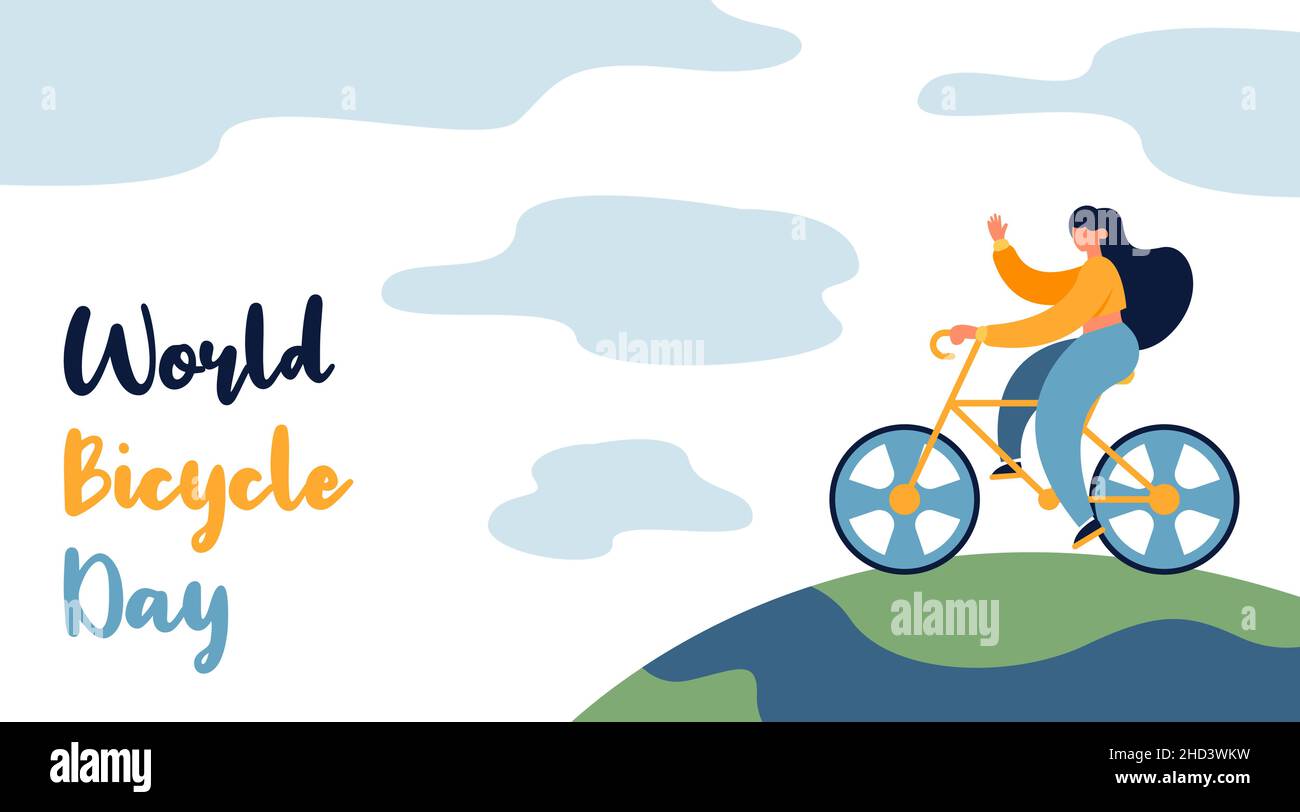 World bicycle day background illustration vector. Stock Vector