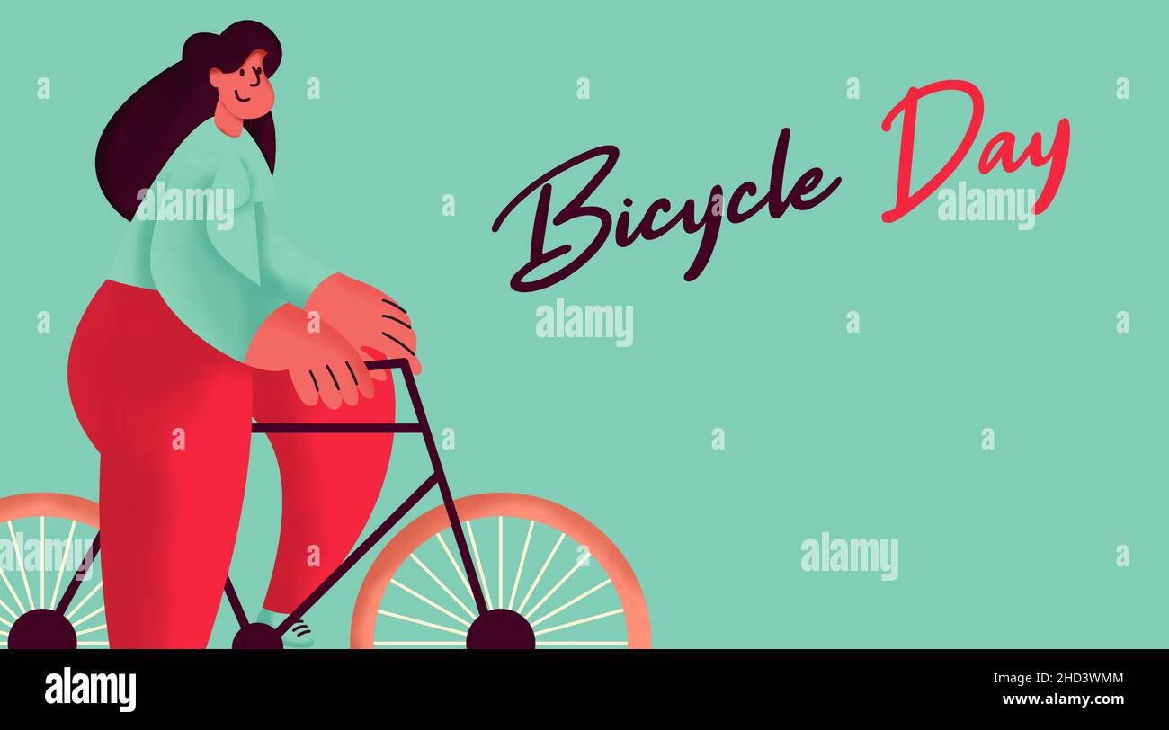 World bicycle day background illustration vector. Stock Vector