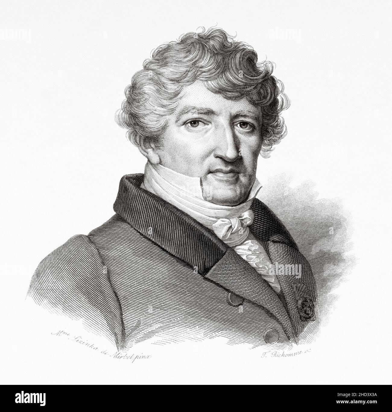 Baron Georges Cuvier. Georges Léopold Chrétien Frédéric Dagobert Cuvier (1769-1832) was a French naturalist and zoologist, referred to as the founding father of paleontology. France. Europe. Old 19th century engraved illustration from Baron Georges Cuvier. Georges Léopold Chrétien Frédéric Dagobert Cuvier (1769-1832) was a French naturalist and zoologist, referred to as the founding father of paleontology. France. Europe. Old 19th century engraved illustration from