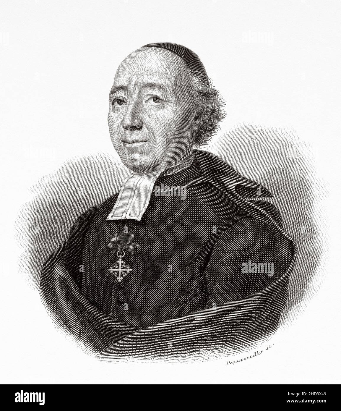 Giuseppe Benedetto Cottolengo. Joseph Benedict Cottolengo (1786-1842) was the founder of the Little House of Divine Providence and is a saint of the Roman Catholic Church. Italy. Europe. Old 19th century engraved illustration from Portraits et histoire des hommes utile by Societe Montyon et Franklin 1837 Stock Photo