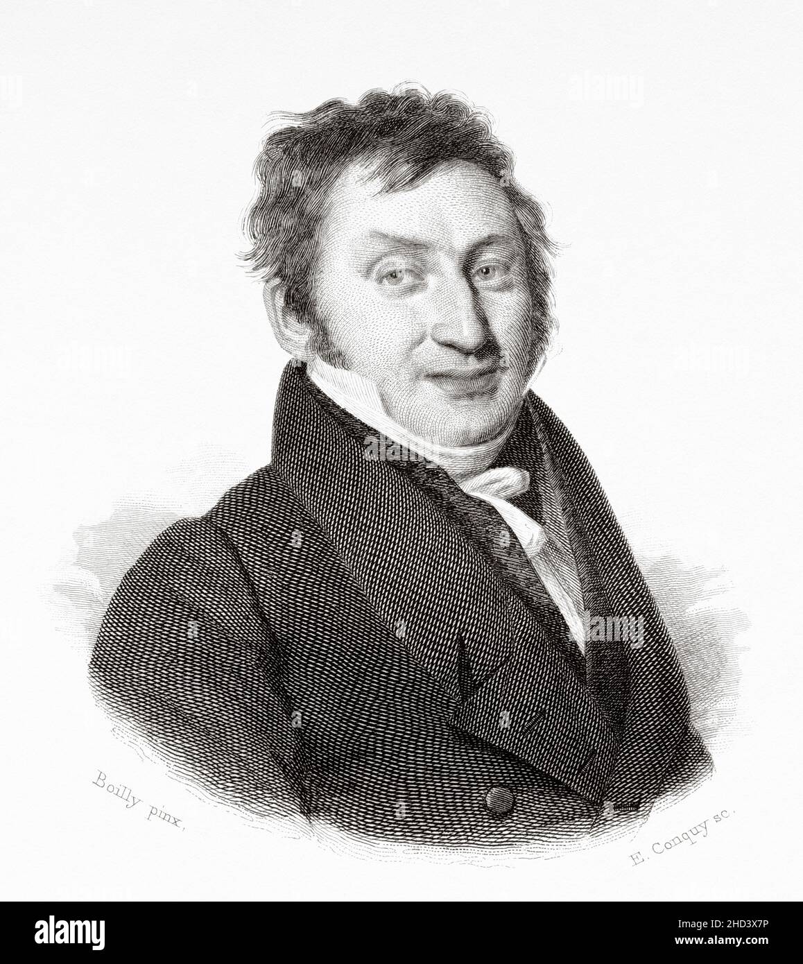 Jean Antoine Beauvisage (1786-1836) was a French chemist and dyer. France. Europe. Old 19th century engraved illustration from Portraits et histoire des hommes utile by Societe Montyon et Franklin 1837 Stock Photo