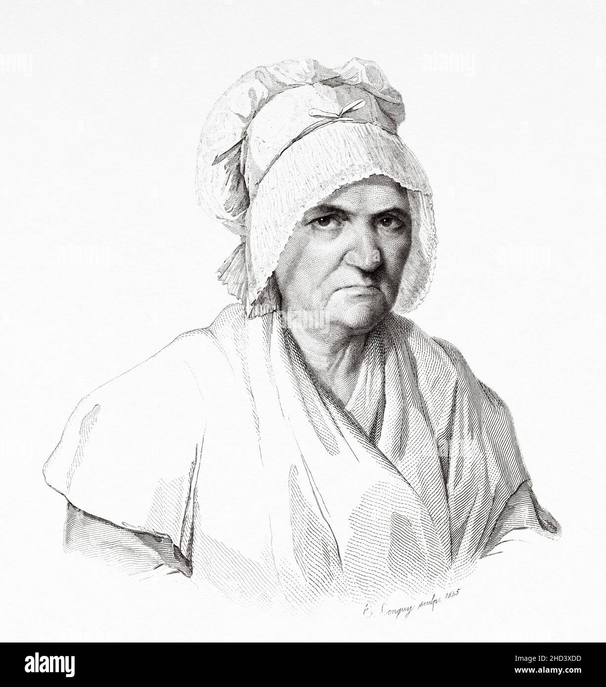 Madame Deinsac. Benefactor French woman in Toulon. France. Europe. Old 19th century engraved illustration from Portraits et histoire des hommes utile by Societe Montyon et Franklin 1837 Stock Photo