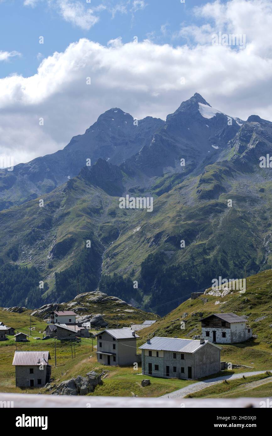 Sunny, foggy valley and forest in front of the german alpine mountains ...