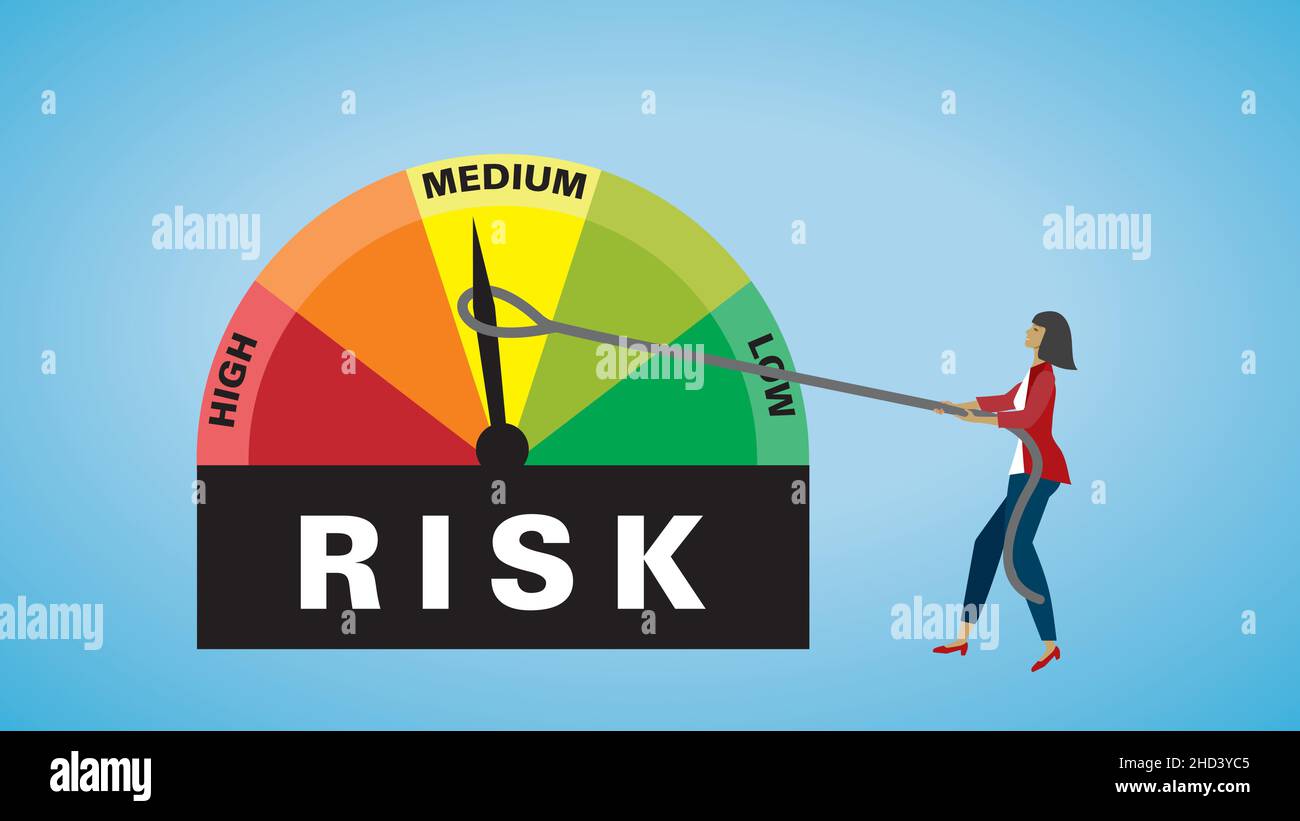 Keep risk as low as possible. Vector illustration. EPS10. Dimension 16:9. Stock Vector