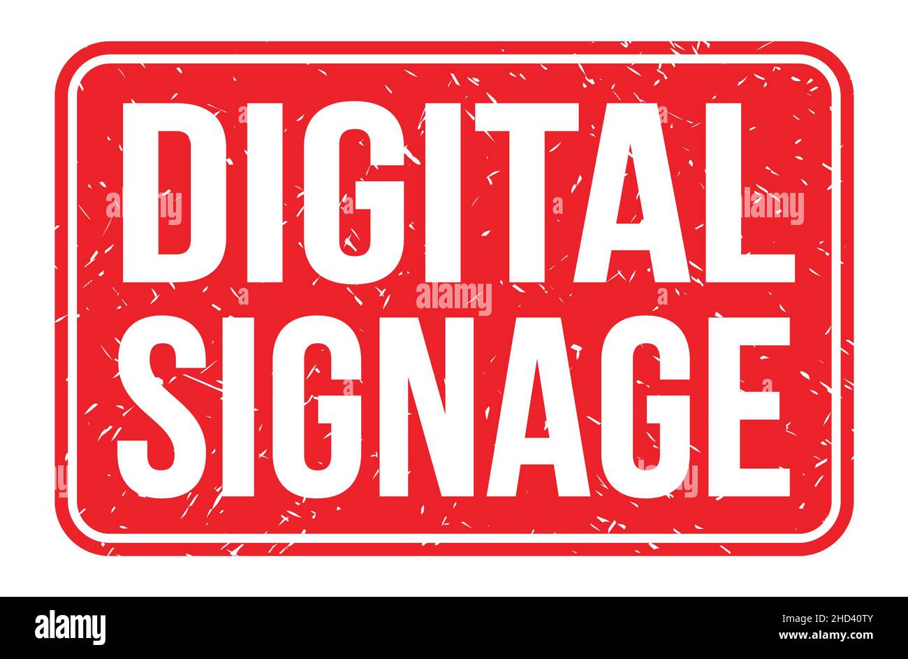 DIGITAL SIGNAGE, words written on red rectangle stamp sign Stock Photo