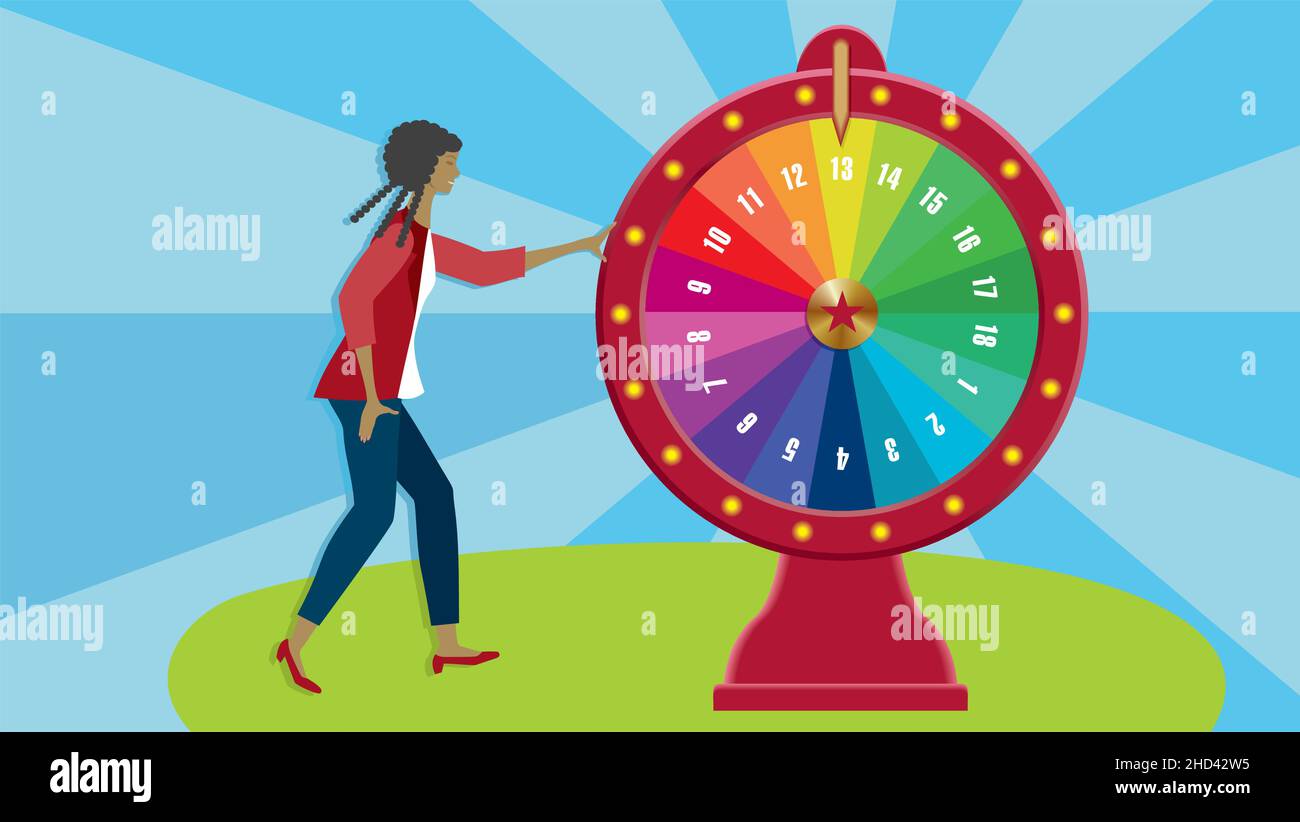 Wheel of fortune. Vector illustration. EPS10. Dimension 16:9. Stock Vector