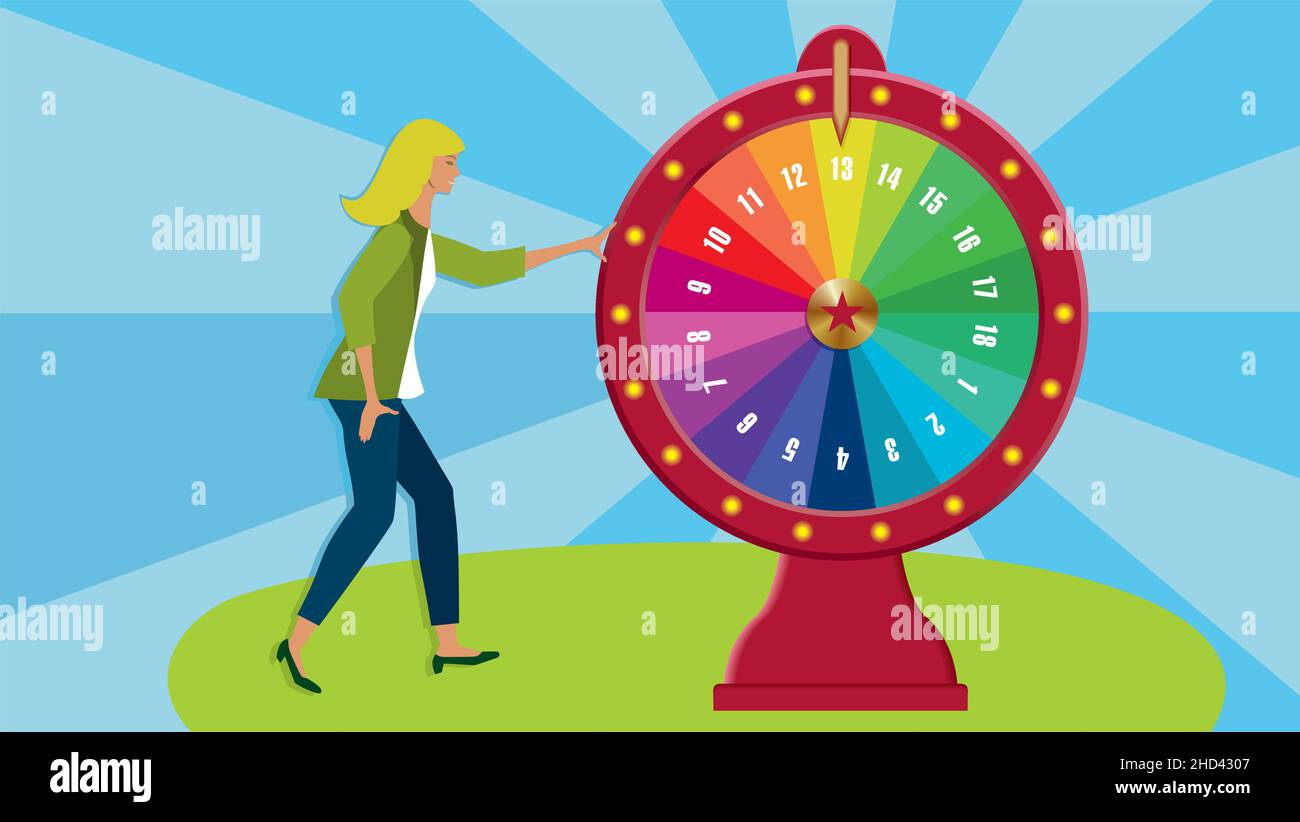 Wheel of fortune. Vector illustration. EPS10. Dimension 16:9. Stock Vector