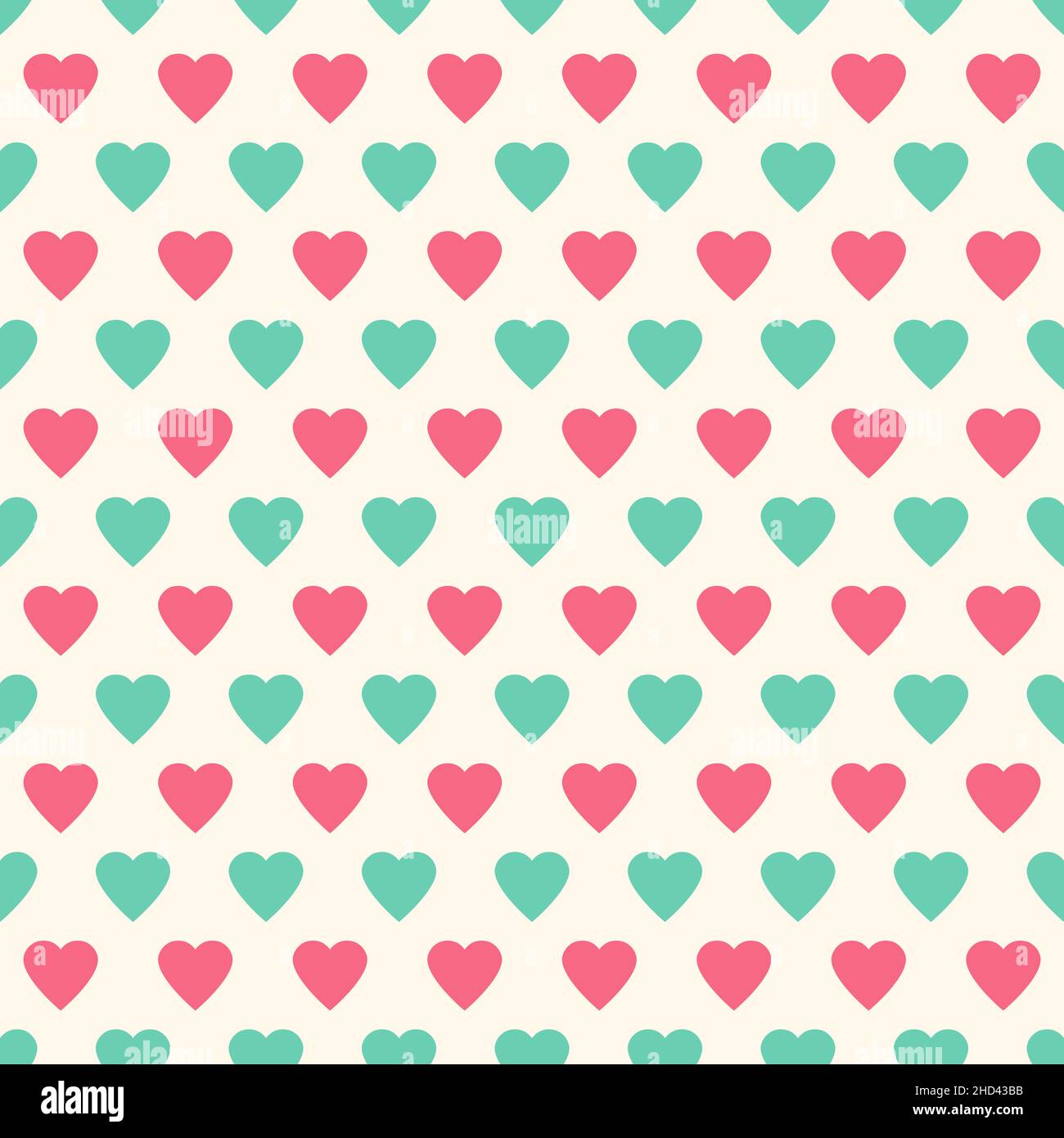 Beautiful seamless pattern with hearts, vector illustration Stock ...