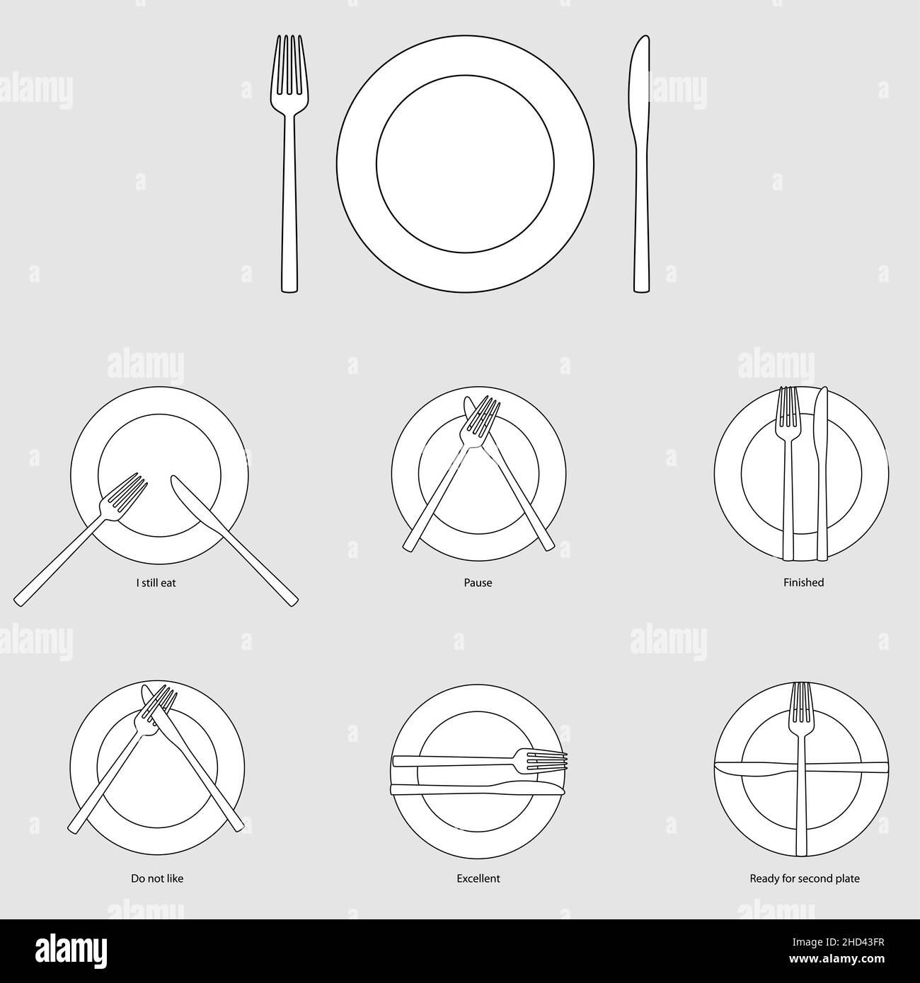 Table etiquette, vector illustration Stock Vector