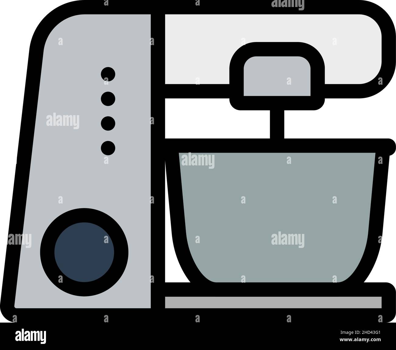 Kitchen Food Processor Icon. Editable Bold Outline With Color Fill ...