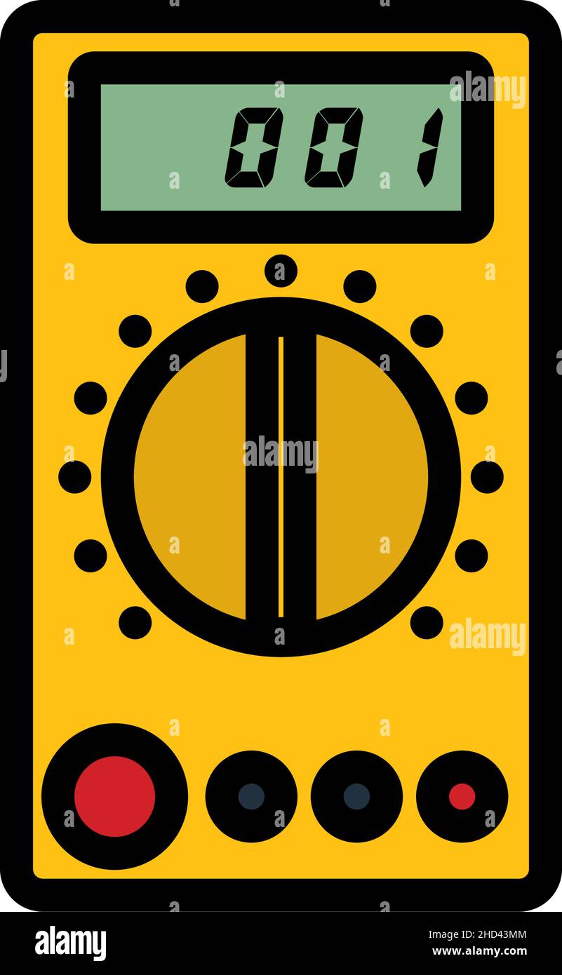 Multimeter Icon. Editable Bold Outline With Color Fill Design. Vector ...