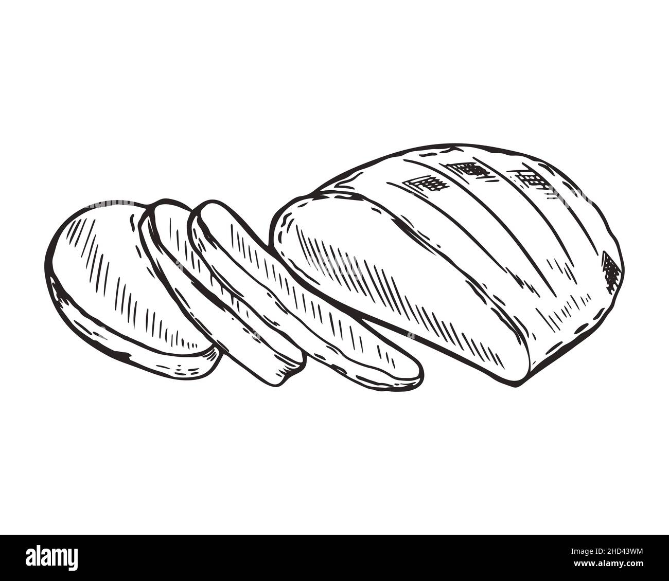 Hand sketch wheat bread vector illustration Stock Vector Image & Art ...