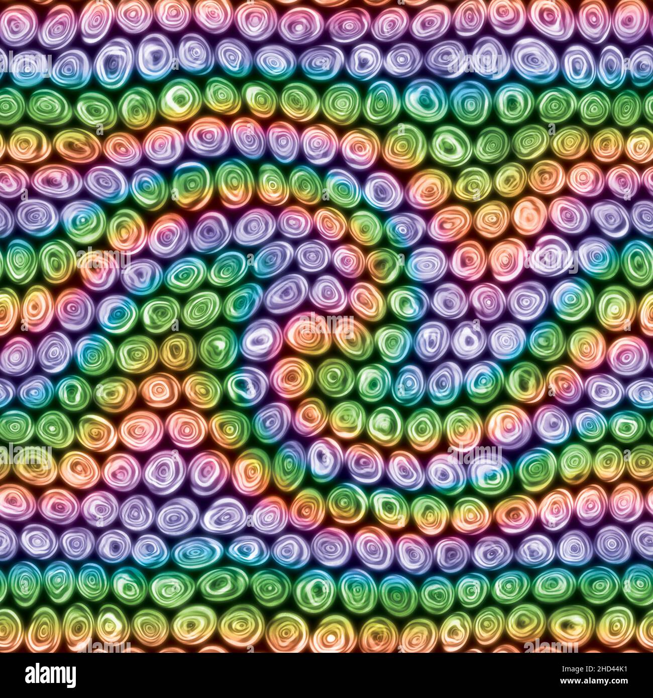 Tiny Rainbow Swirl Squiggly Swirly Spiral Circles Seamless Texture
