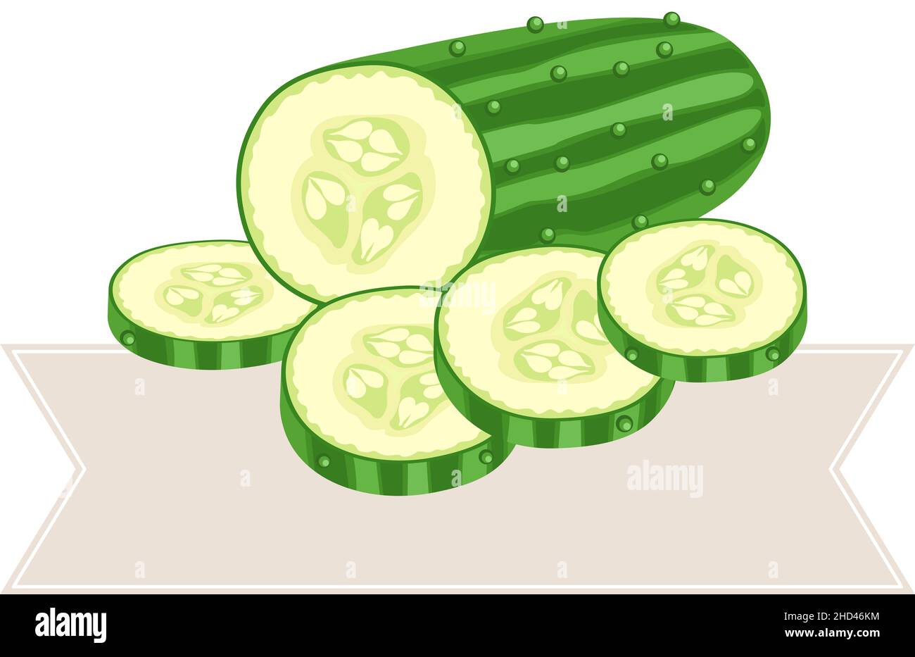 Cucumber slices with blank board sign stock photo alamy