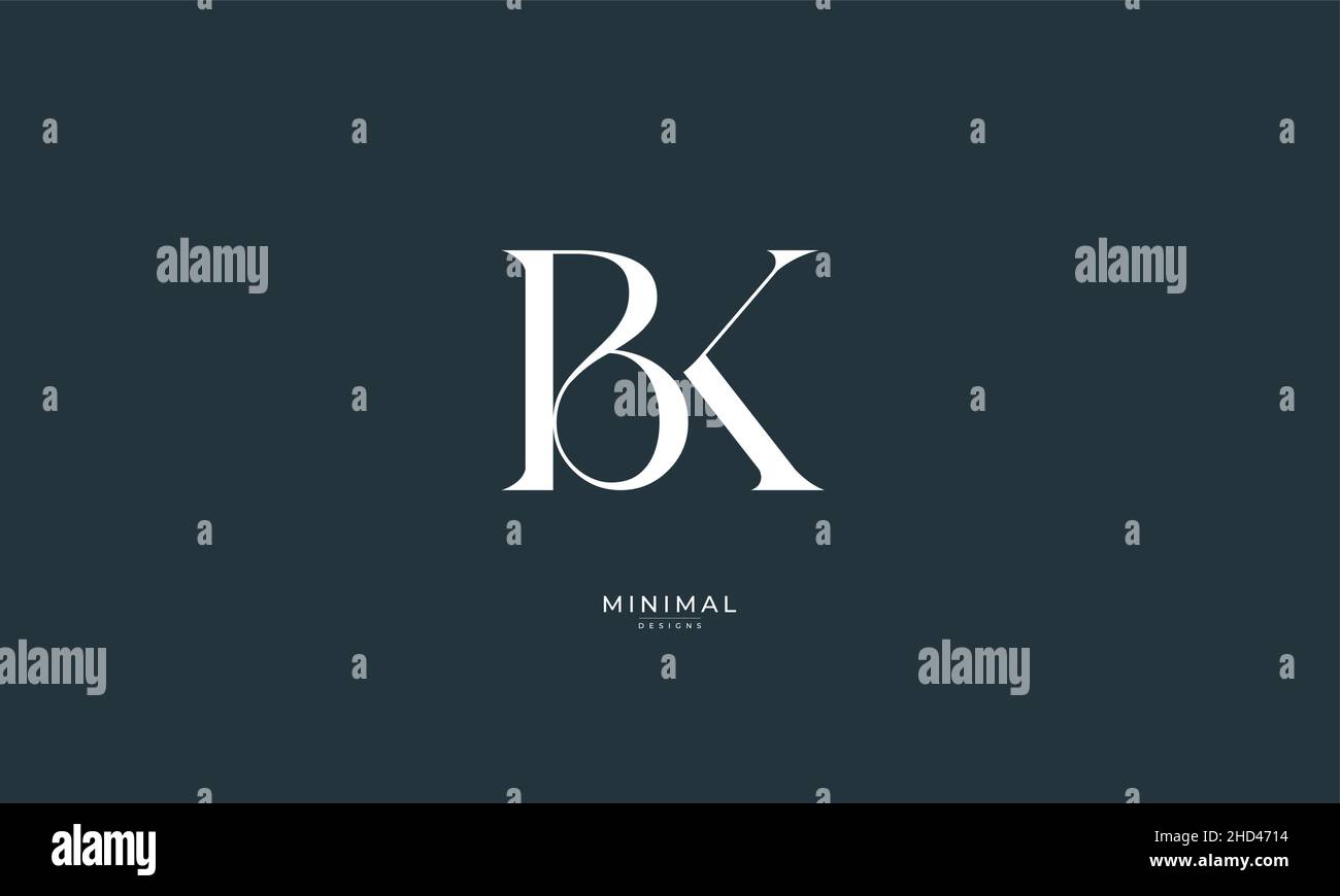 Alphabet letter icon logo BKF Stock Vector