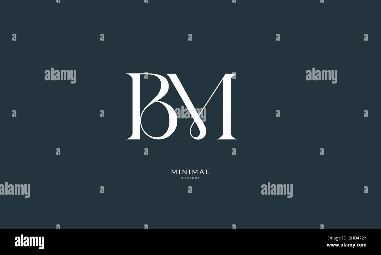 Alphabet letter icon logo BM Stock Vector