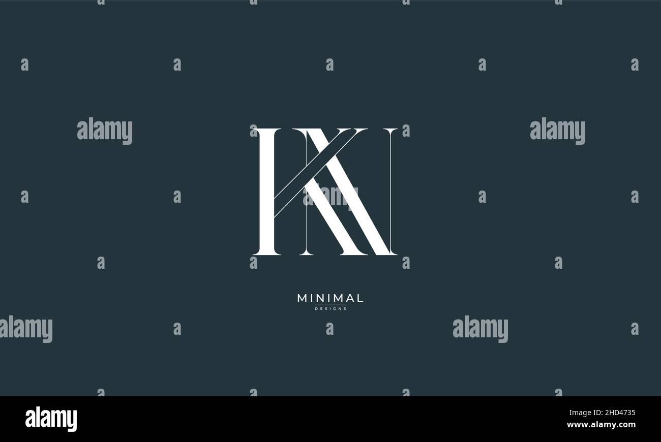 Alphabet letter icon logo KN or NK Stock Vector