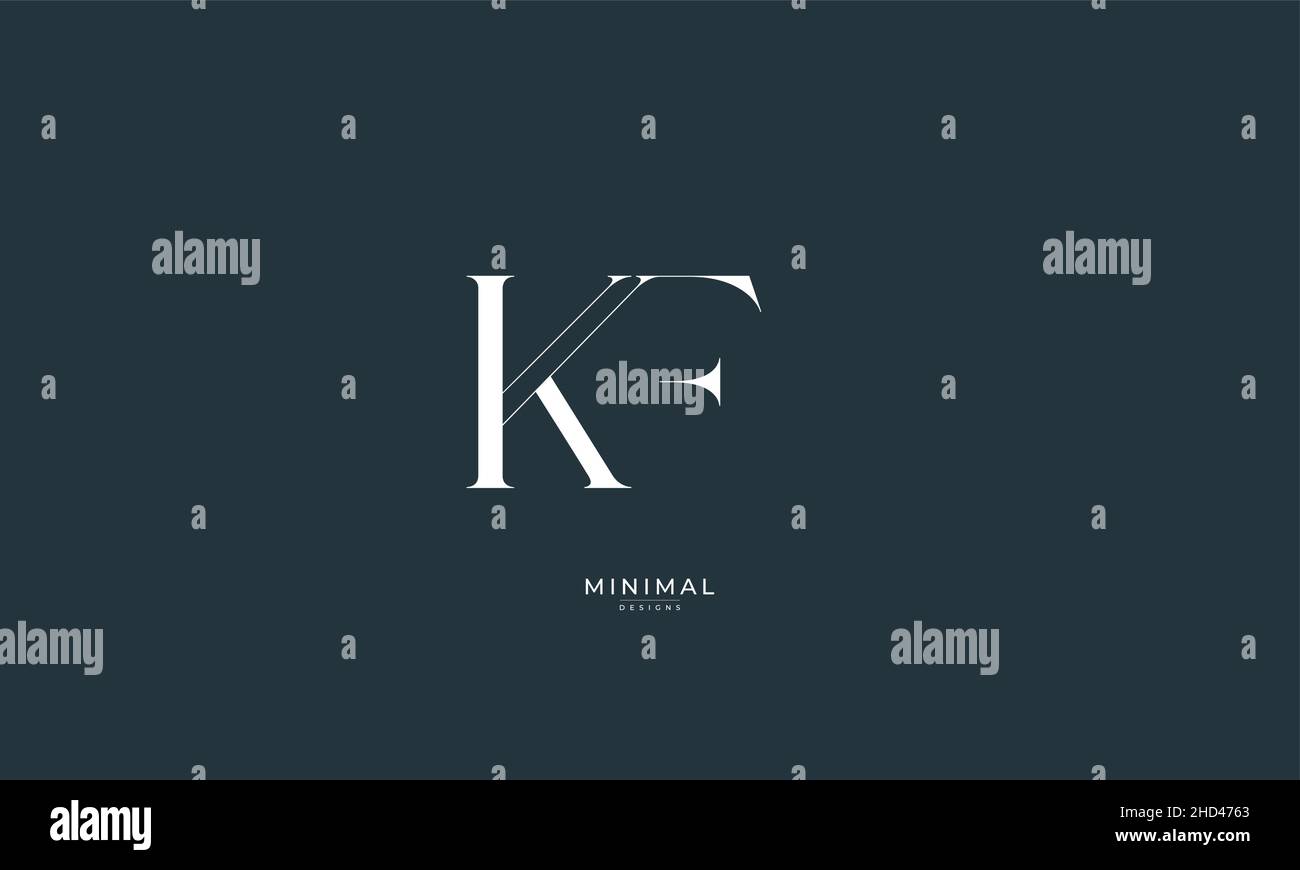 Alphabet letter icon logo KF Stock Vector