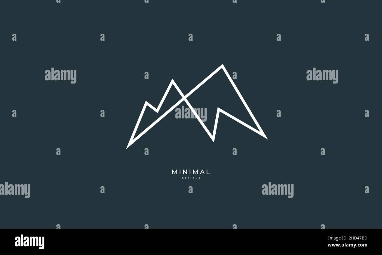 An abstract line art icon logo of a mountain Stock Vector Image & Art ...