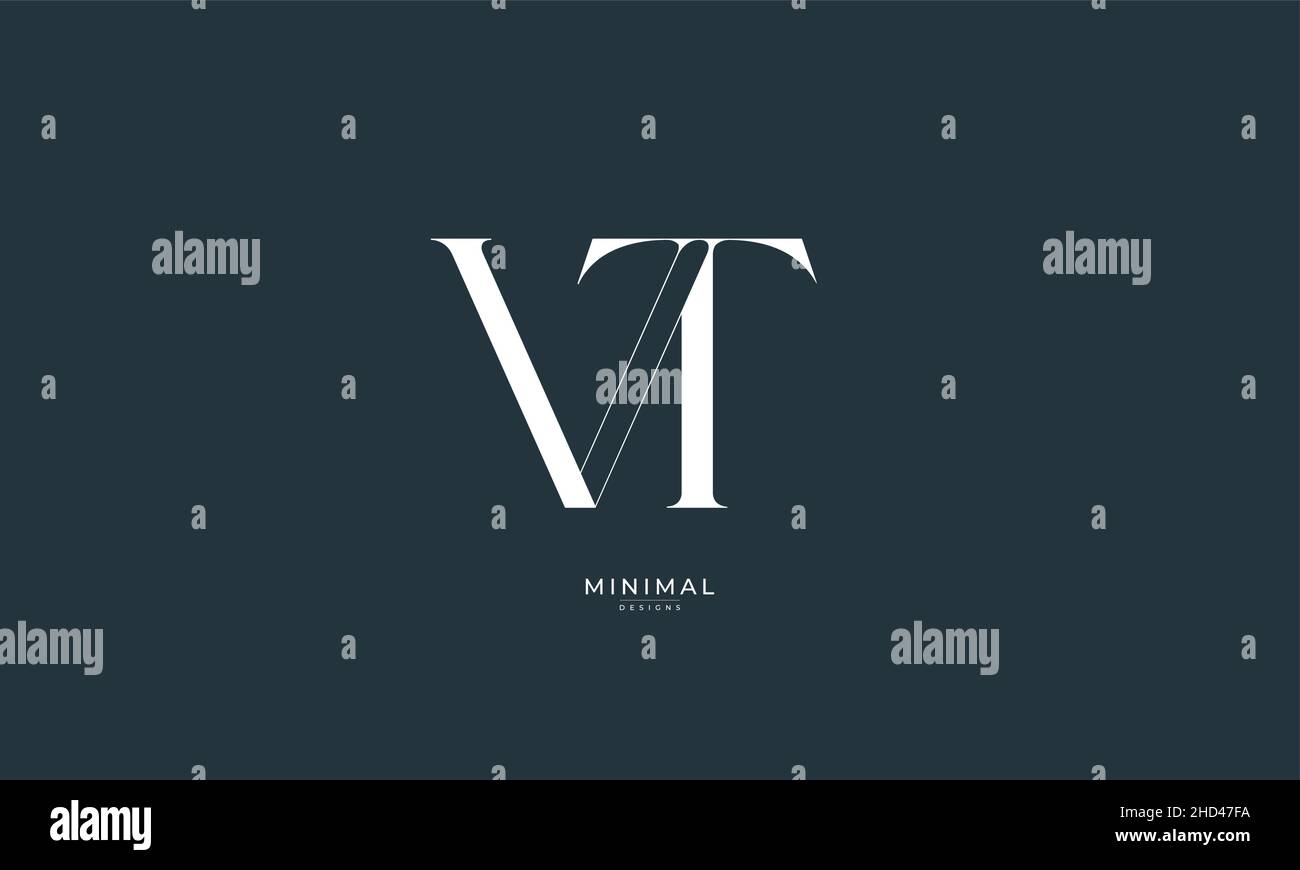 Alphabet letter icon logo VT Stock Vector