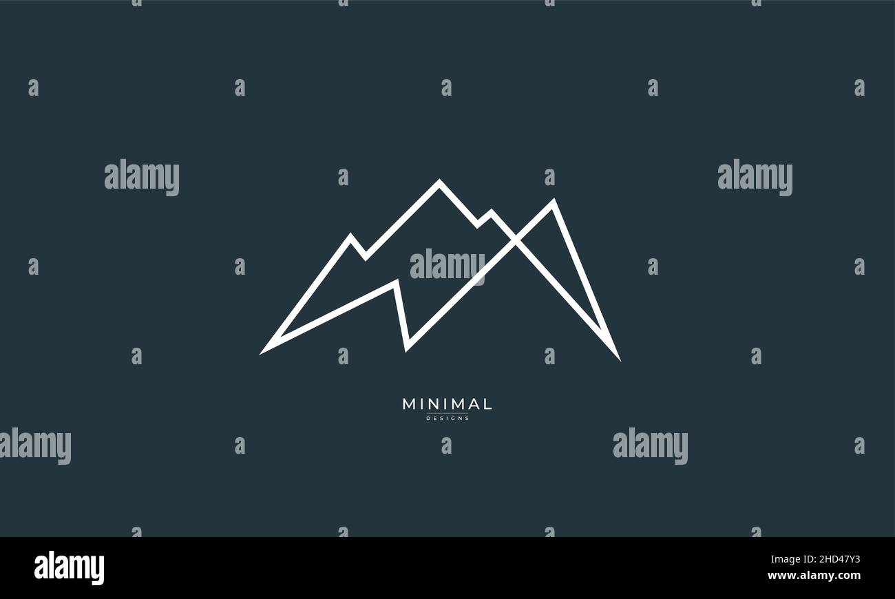 An abstract line art icon logo of a mountain Stock Vector Image & Art ...