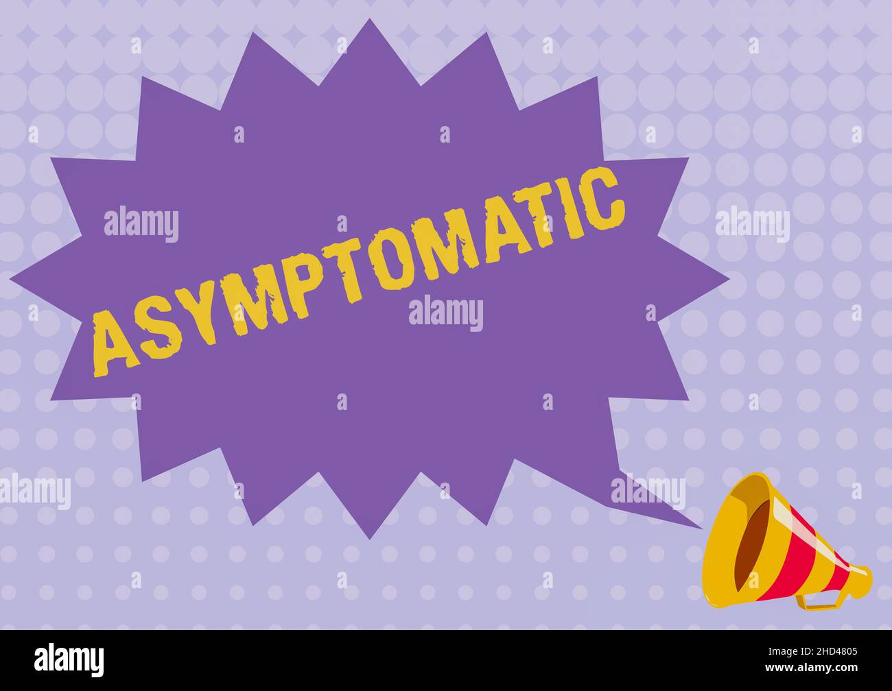 Text sign showing Asymptomatic. Business approach a condition or a person producing or showing no symptoms Illustration Of A Spiky Chat Cloud Stock Photo