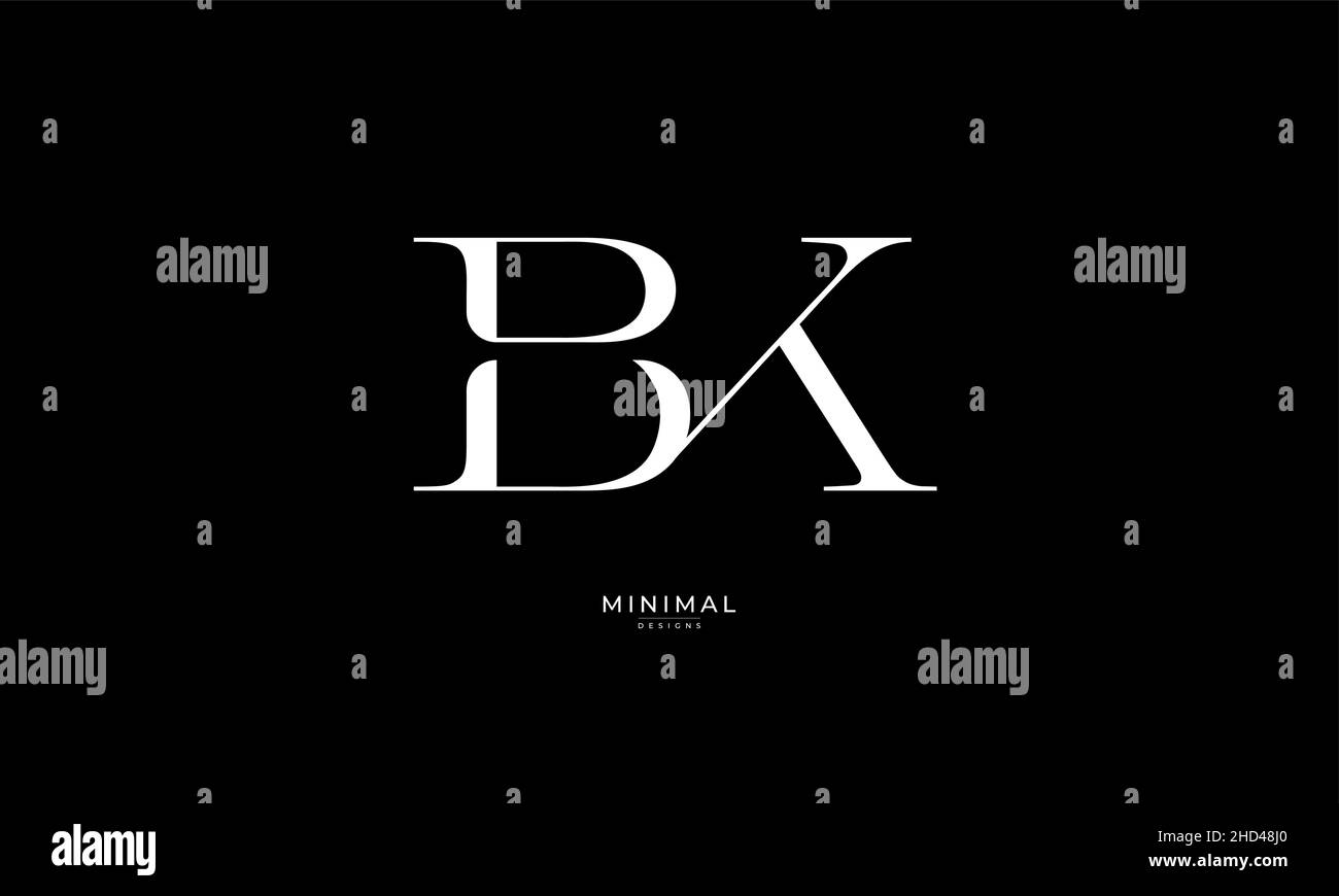 Alphabet letter icon logo BK Stock Vector