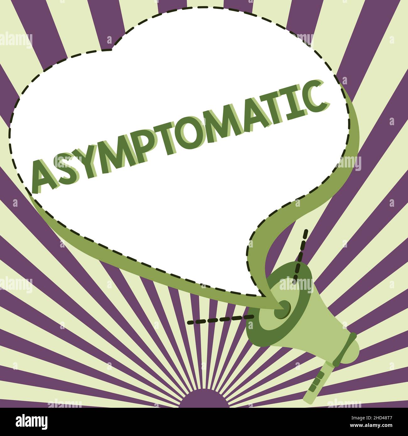 Text showing inspiration Asymptomatic. Word Written on a condition or a person producing or showing no symptoms Illustration Of A Loud Megaphone Stock Photo