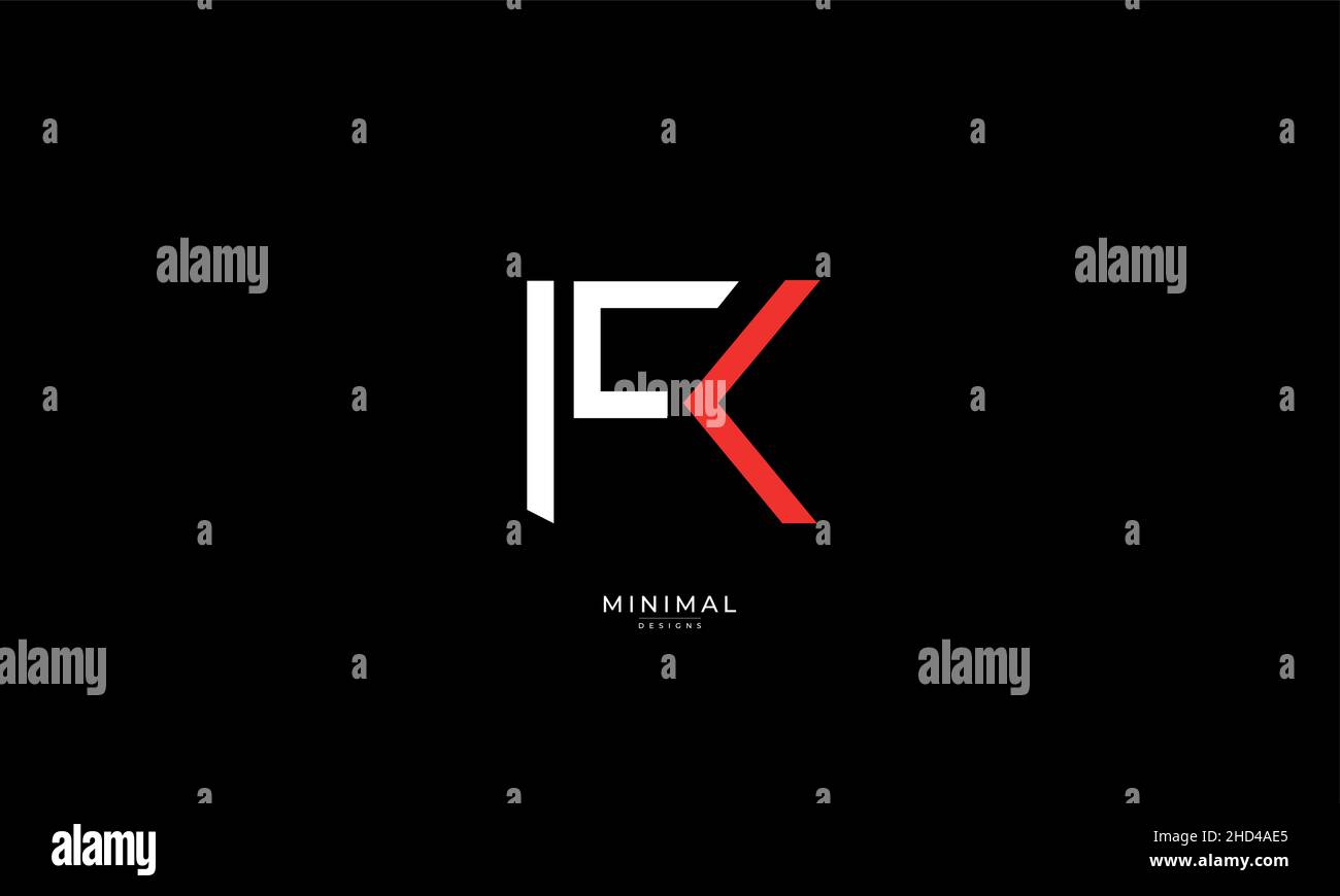 Alphabet letter icon logo FK Stock Vector