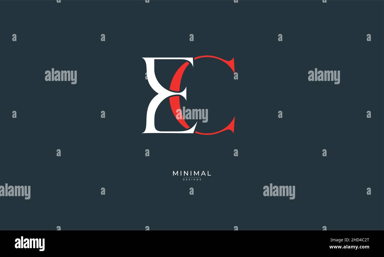 Alphabet letter icon logo EC Stock Vector