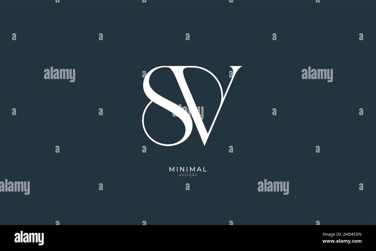 Alphabet letter icon logo SV Stock Vector